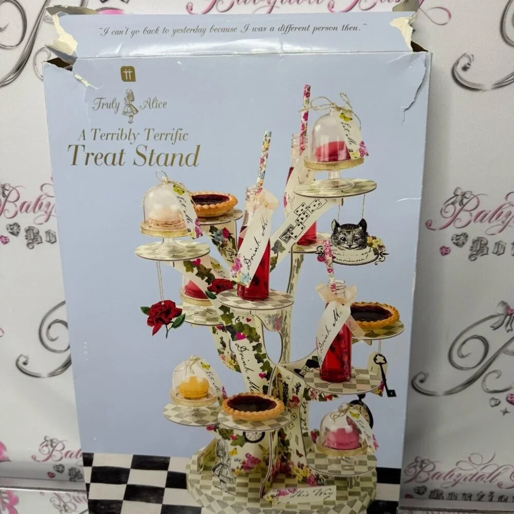 Alice treat stand Alice in wonderland terribly terrific treat stand Cheshire Cat